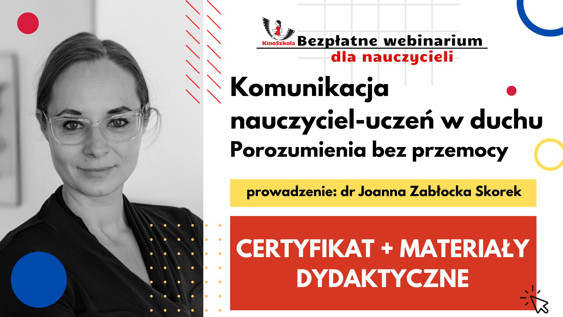 Komunikacja nauczyciel - uczeń w duchu "Porozumienia bez przemocy" - SZKOLENIE, certyfikat imienny i materiały dydaktyczne 3.11.2022