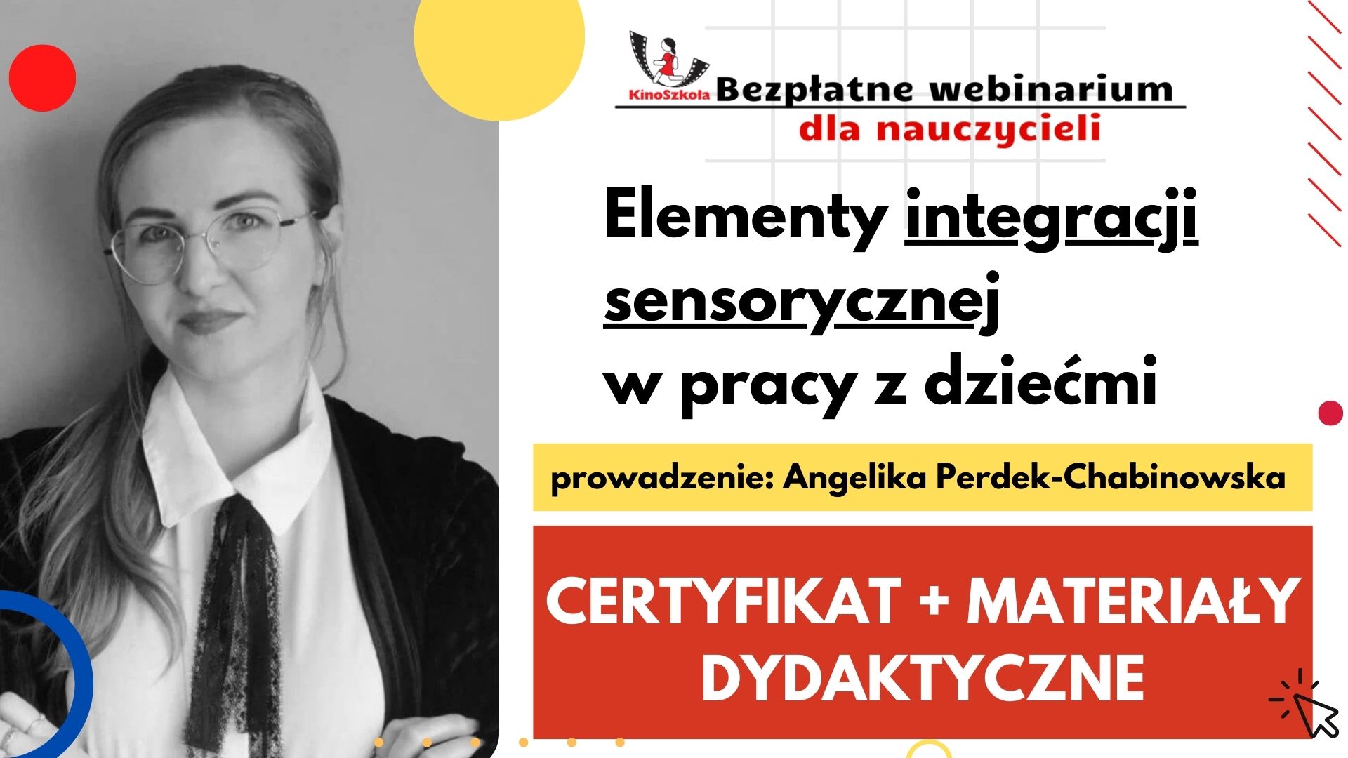 Elementy integracji sensorycznej w pracy dziećmi - SZKOLENIE, certyfikat imienny i materiały dydaktyczne - 7.03.2023