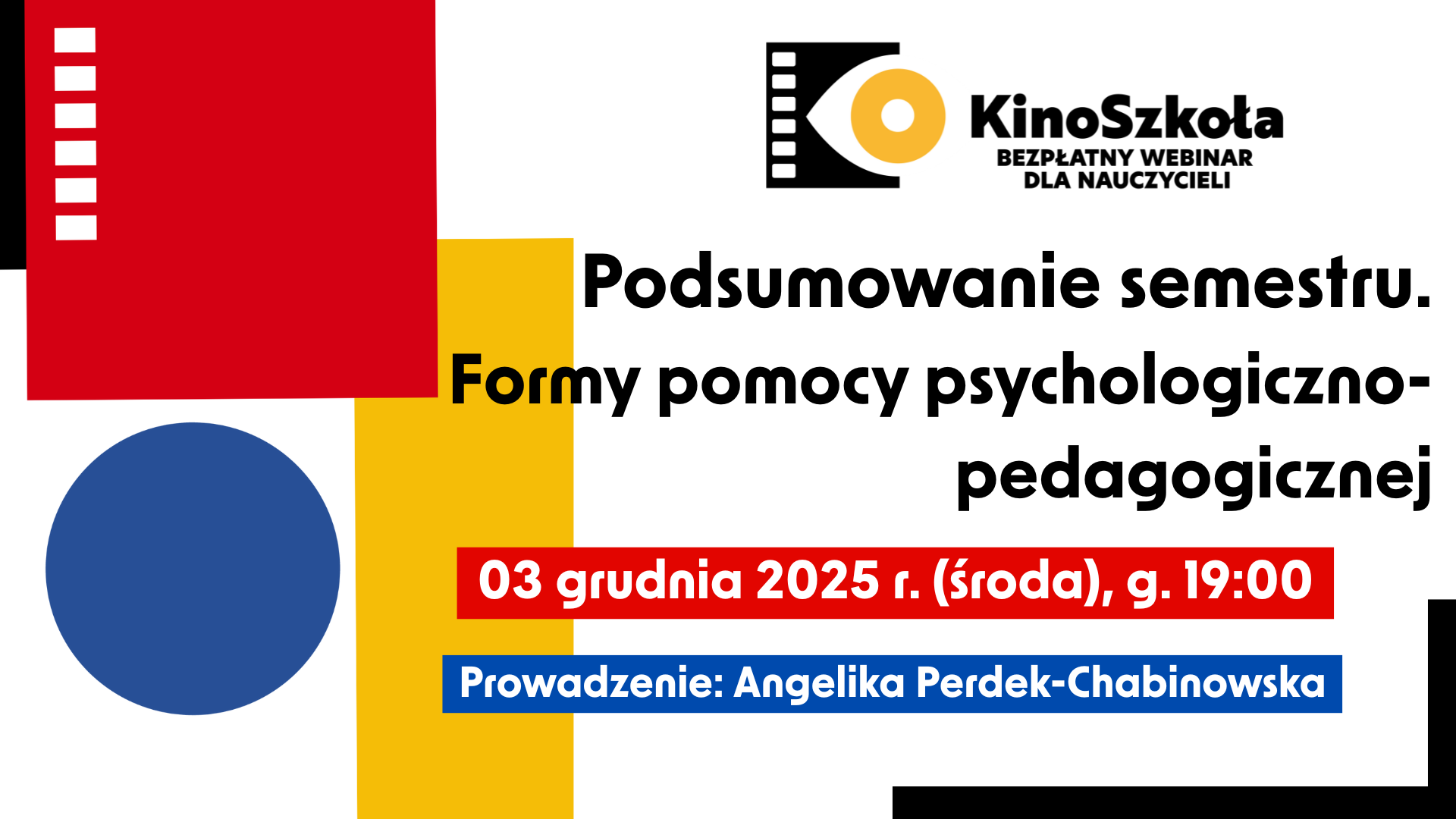 2025. Podsumowanie semestru. Formy pomocy psychologiczno-pedagogicznej - certyfikat i materiały, 03.12.2025